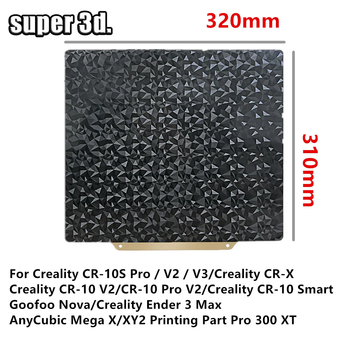 Sheet pei PEO Plate For Creality Ender 3 Max 310x320mm Magnetic Steel Sheet pei For CR-10 V2 V3 Mega X Heated Bed peo Upgrade