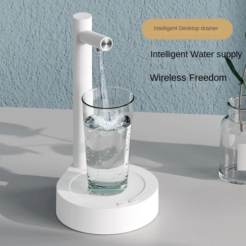 

Smart Table Water Dispenser Automatic Water Bottle Pump with Base Electric Barreled Water Pump USB Charging 6-Gears