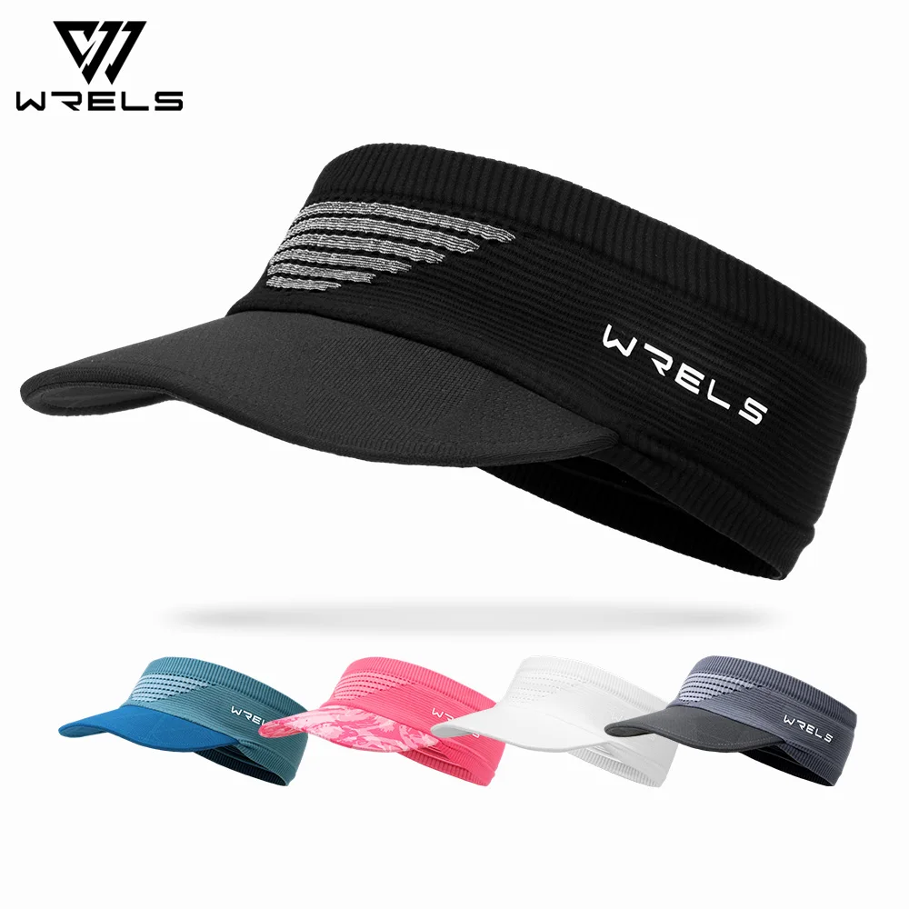 WRELS Anti-UV leerer Zylinder, atmungsaktiv, schnell trocknend, Outdoor-Sport, Visierkappen, faltbar, Strand, Golf, Tennis, Fahrrad, Sonnenschutzhut