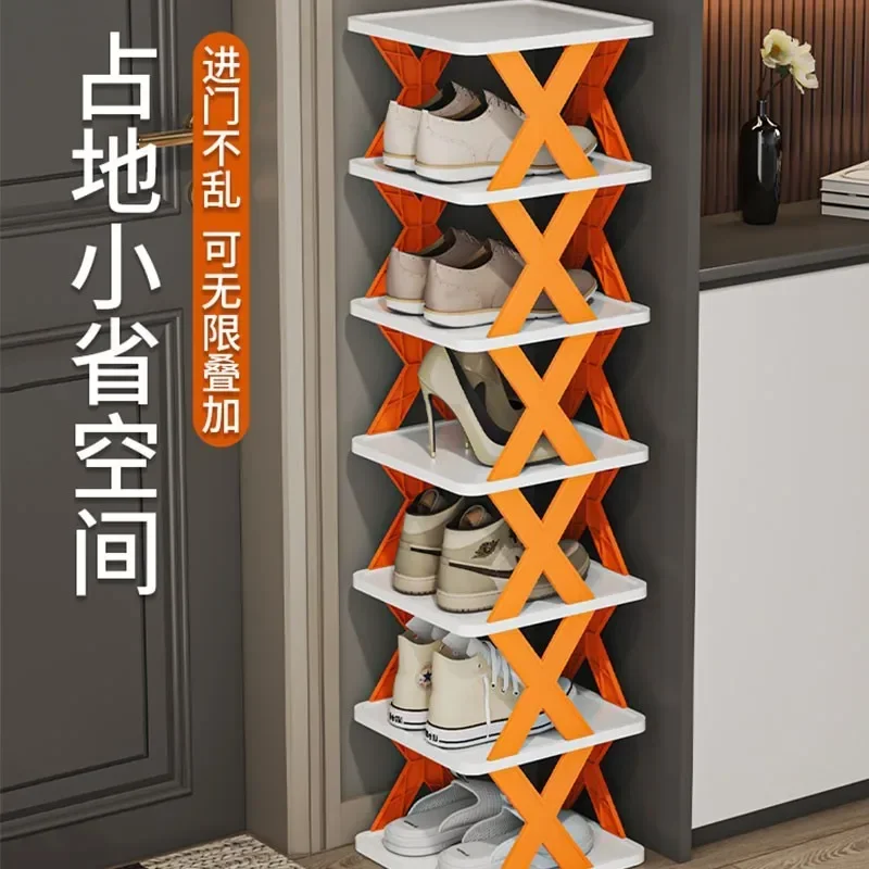 Color Door Cabinets Cabinet Matching Storage Folding Organizer Space-saving Shoe Shoe Layers 2-9 Simple Shoes Shoes Shelf Racks