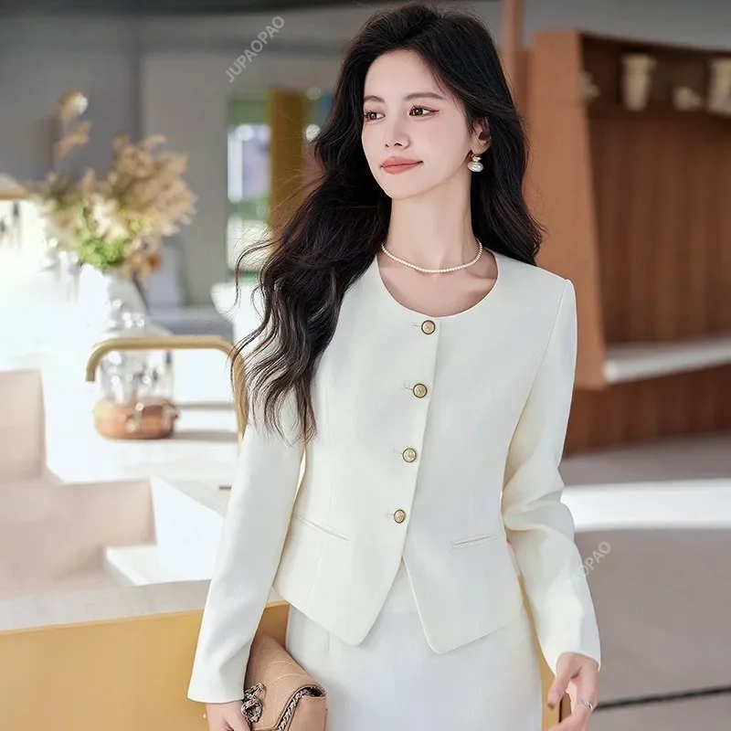 

Women's Korean Work Jacket Formal Slim Fit Black Professional Suit Western Skirt Office Women Work Clothes Commuting Style Women