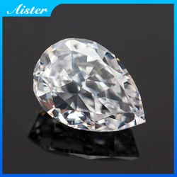 White Color Pear Shape Crushed Ice Cut Cubic Zirconia High Carbon Lab Diamond CZ Gemstone 4K Cut 5A+ Quality for Jewelry Making