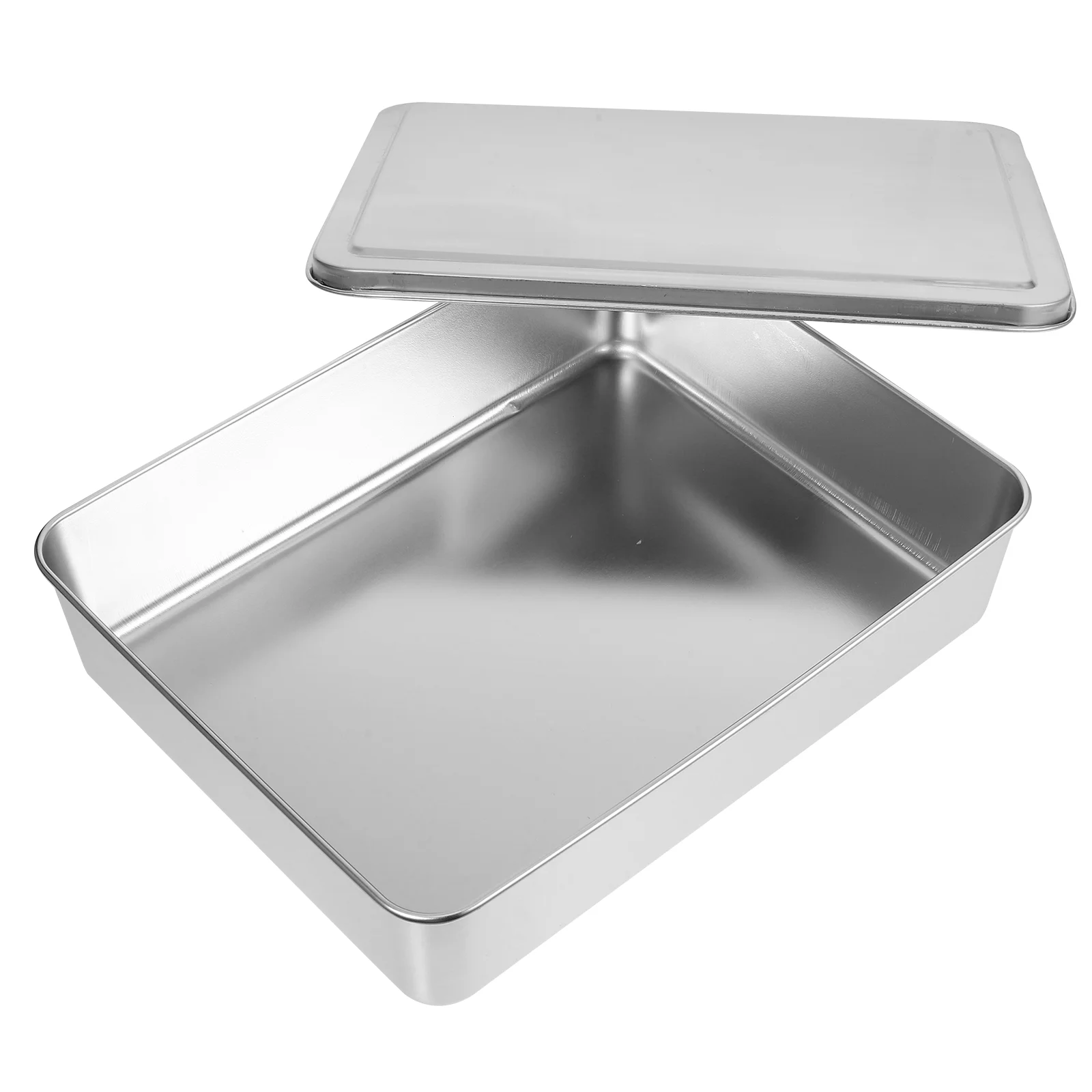 

Covered Cake Pan Storage Pans Household Deep Stainless Steel Reusable Baking Tray Molds for Dish