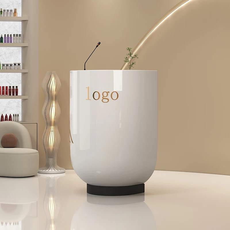 

European Corner Reception Desks Design Minimalist Curved Executive Reception Desks Modern Company Mostrador Trendy Furniture