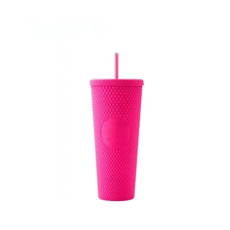 

New ★★★ Dopamine Color Series Beautiful Fluorescent Powder High Beauty Colorful Straw Cup 710ml