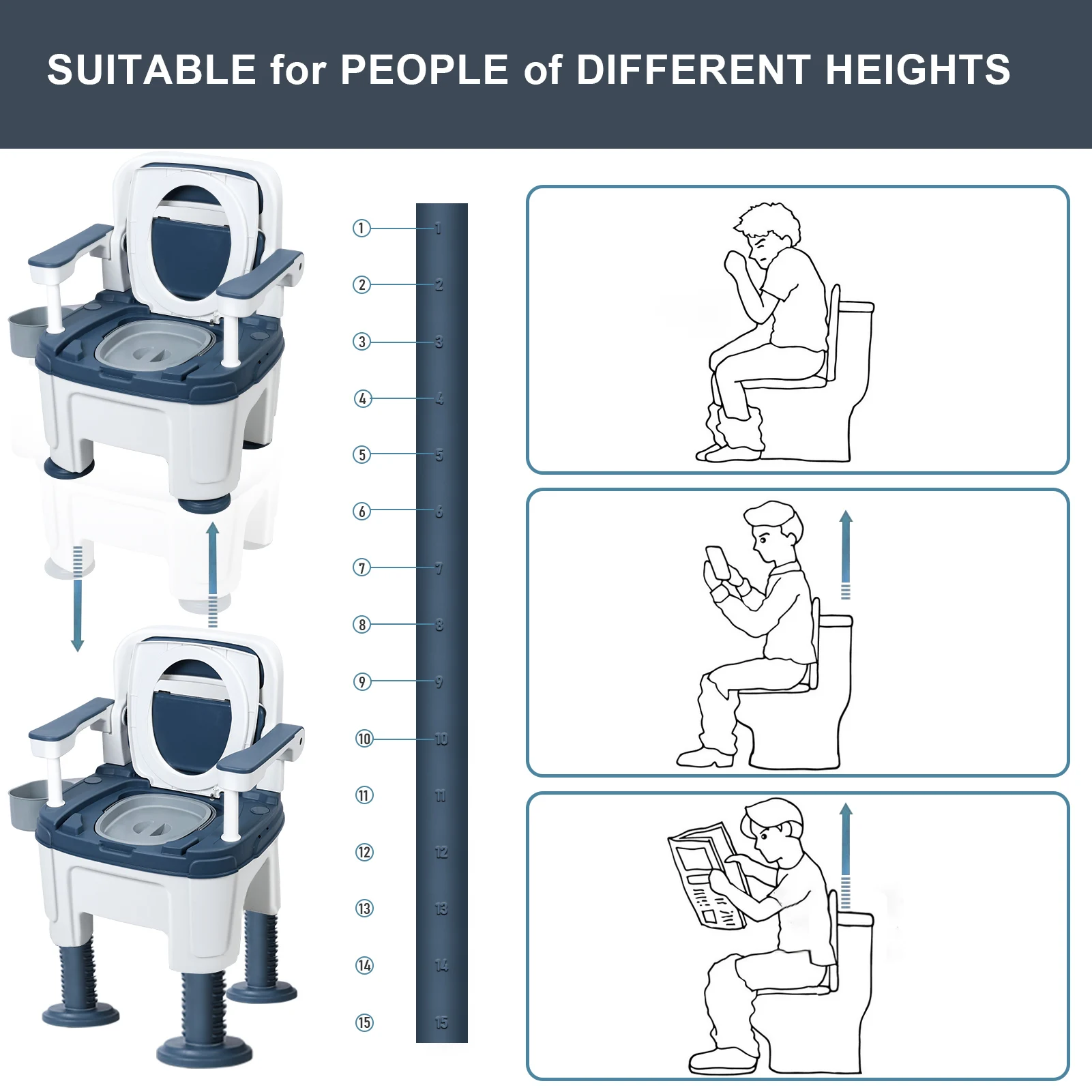 Folding Toilet, Portable, Collapsible, Anti-Odor Storage Box, Car Toilet, Adult Self-Driving Travel Emergency Toilet