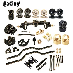 Black Brass Contrapeso Roda Hubs, Gearbox Drive Shaft, Chasiss Skid Plate, Tampa do eixo para RC Car, Axial SCX24, Atualizar peças, 1, 24