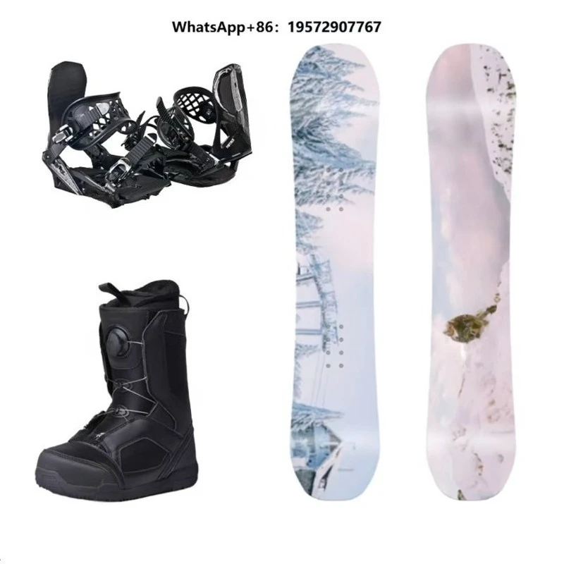 Freestyle Ski Board 164cm Racing Upgrade Fiberglass Adult Flat Cut Slide Holder Set Snowboard Bindings