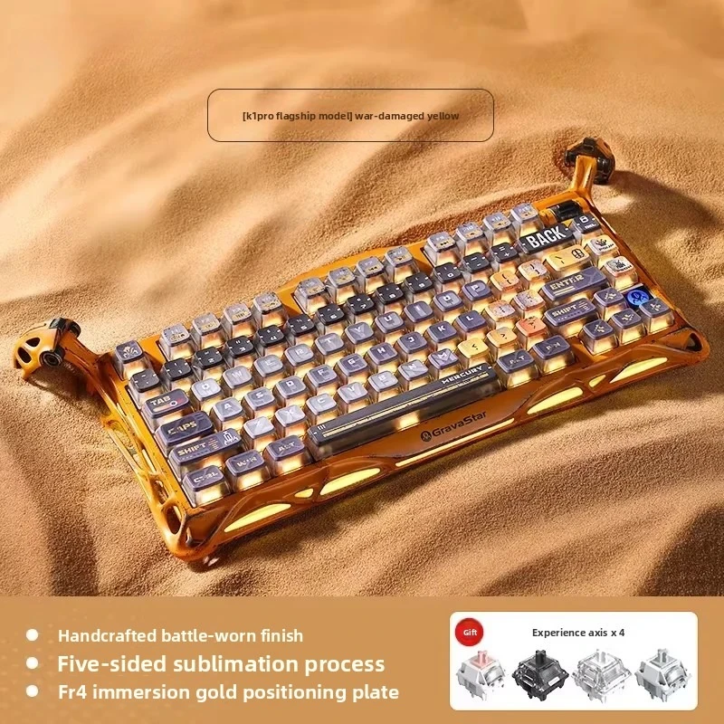 Teclado Mecânico Customizado K1 Pro Breaking Cocoon, Longa Duração da Bateria, Sem Fio, Tri-Modo, para Jogos de PC e Esportes Eletrônicos, Presente