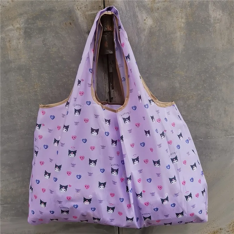 Sanrio Supermarket Eco Friendly Shopping Bag Cartoon Kuromi Foldable Portable Waterproof Large Capacity Handheld Storage Bag view 5