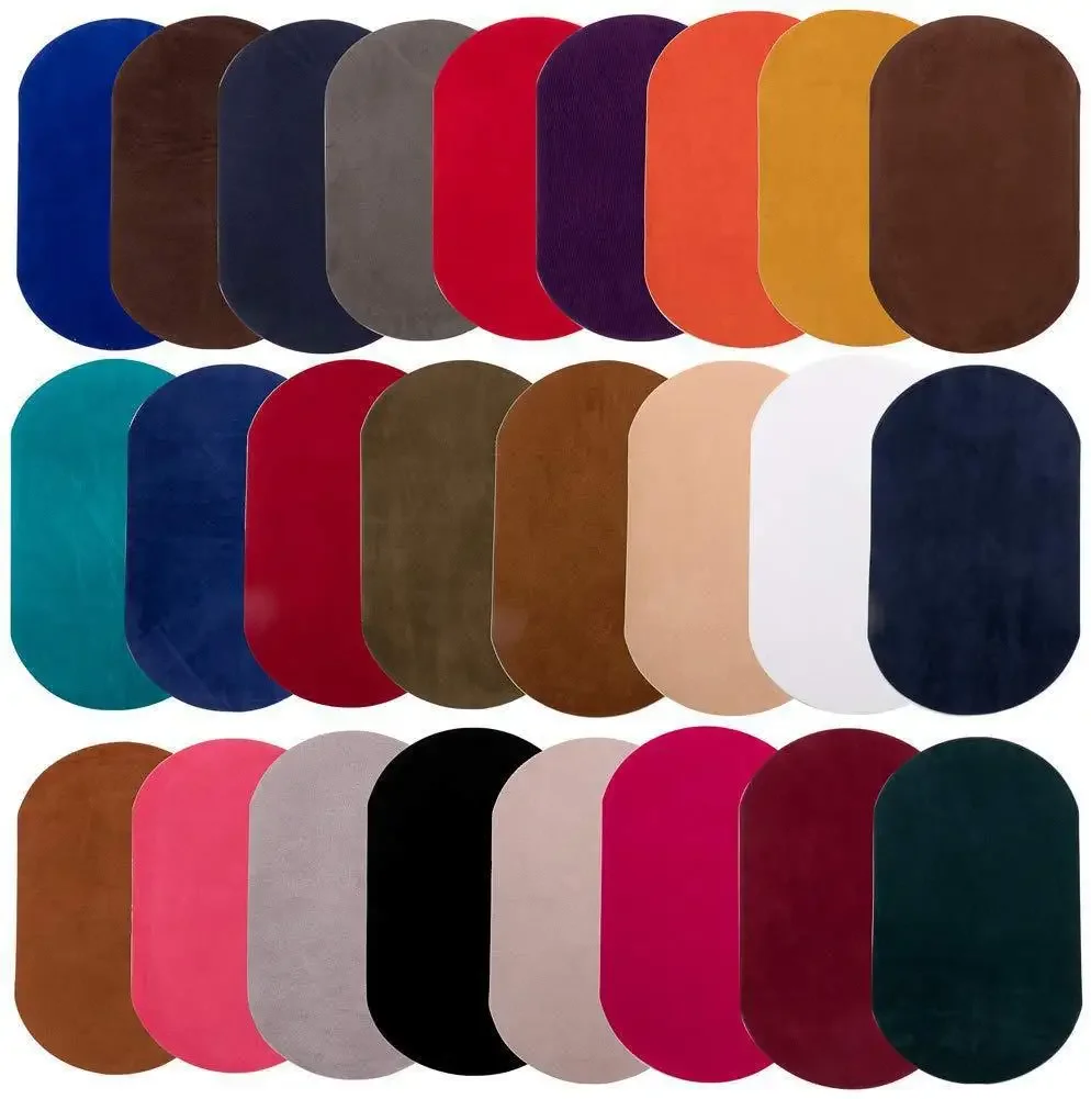 New Multi-purpose Sleeve Patch Knee Patch Oval Elbow Flocking Material Imitation Deer Velvet Clothing Accessories