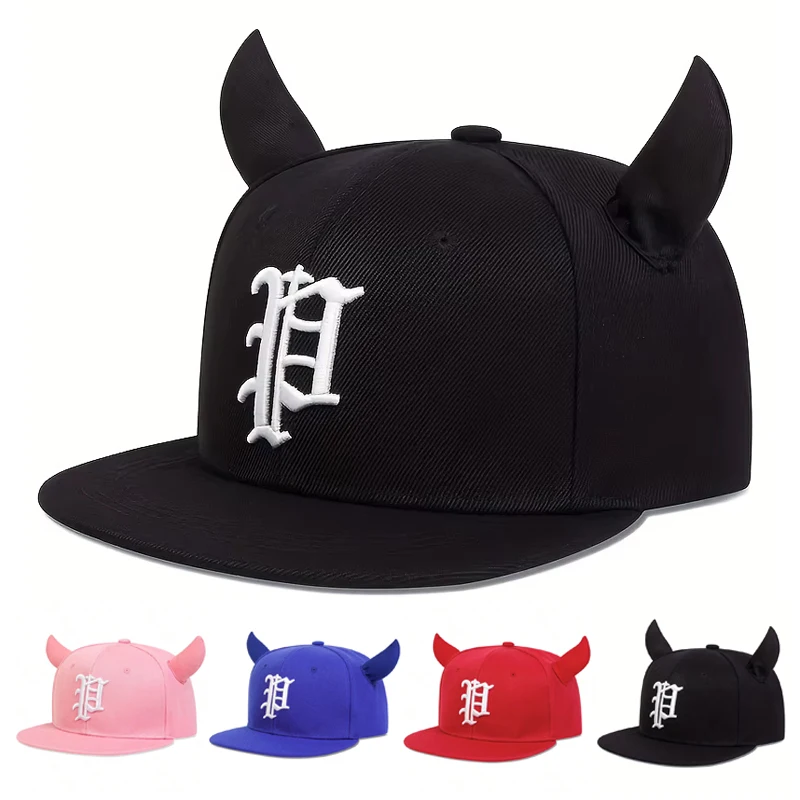 Sombreros de Hip-hop con bordado de letras P con personalidad Unisex, gorras de béisbol casuales ajustables para exteriores, sombrero de protección solar