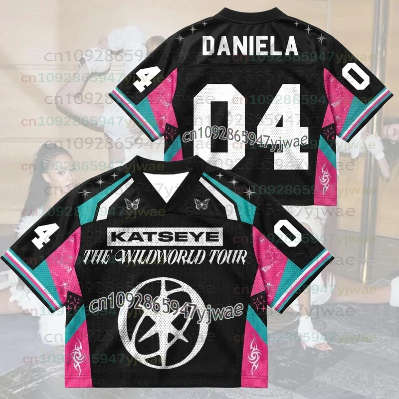 2026 Neues leuchtendes Katseye The Wild World Tour Jersey Merchandise Geschenk für Eyekons Bunte rosa-grüne schwarze T-Shirts für Männer, Frauen und Fans. – Detail 17