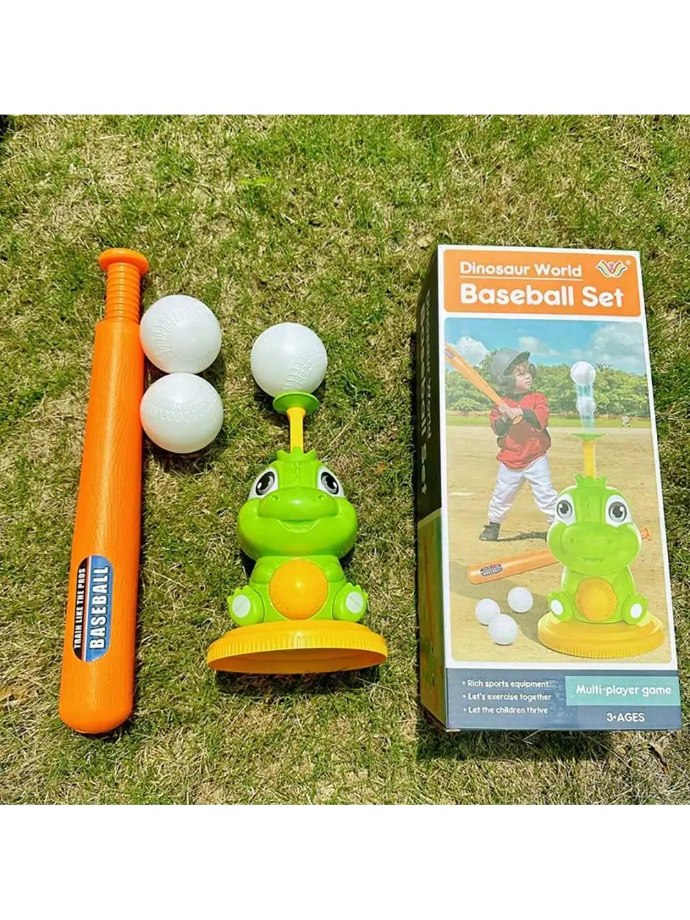 مجموعة آلة رمي الدينو، متعة بيسبول مثيرة لمدة 3 وما فوق، مثالية للعب الداخلي والخارجي، تتضمن آلة، 3 كرات، و #5