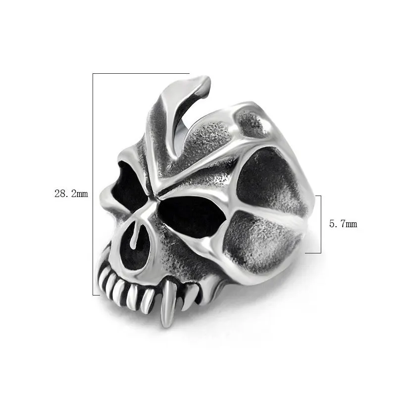 NEW Fangs Skull Titanium Steel Ring EDC Portable Rings Punk Accessories Gift For Men Outdoor Self defense tools