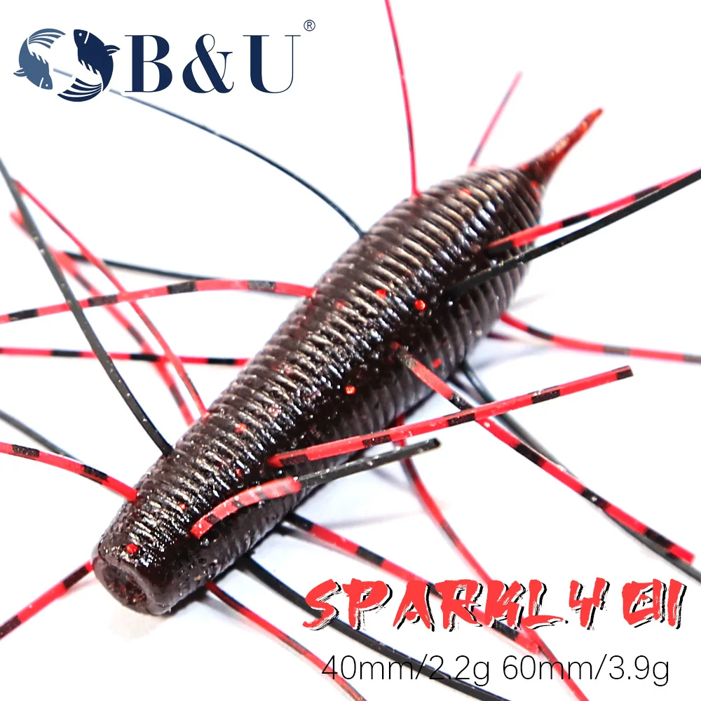 

B&U Fishing Soft Baits Swimbait Soft Plastic Lure for Ned Rig Plastic Lures Bass Stick Swimbait Crawfish Lures