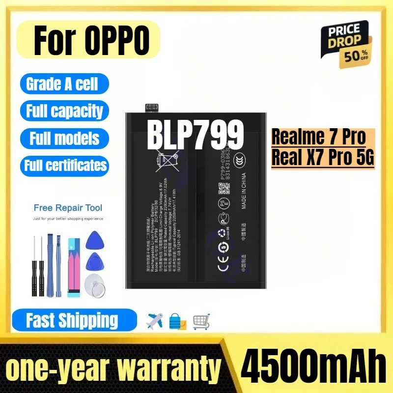 BLP799 for OPPO Realme 7 Pro/Real X7 Pro 5G Phone Battery High Quality High Capacity Replacement Bateria Grade A Cell with Tools