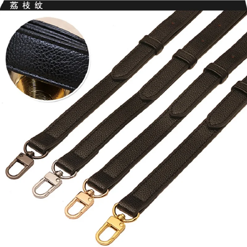 Adjustable 102-120CM Leather Shoulder Bag Strap Coffee Customized Crossbody Strap Women Handbag Bag Belt Accessories Gold Buckle