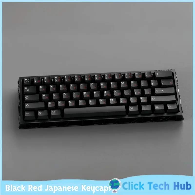 

Black Red Japanese Keycaps Cherry Pbt Keycap Triple Colour Customization Magnetic Axis Gaming Mechanical Keyboard Keycaps