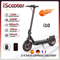 iScooter i10 Electric Scooter 10 Inch 650W 15Ah Scooter Foldable Electric Kick Scooter Max Range 45km Electric eScooter Whit APP