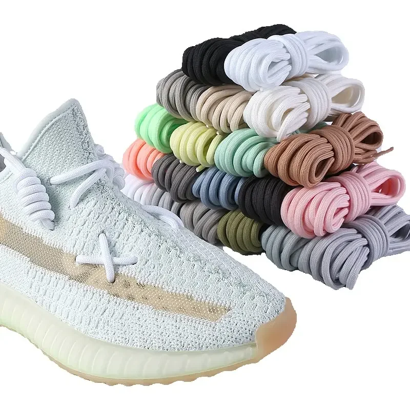 Lacets ronds en Polyester, solides, pour chaussures de Sport, bottes, baskets classiques, 20 couleurs, accessoires de chaussures, 1 paire
