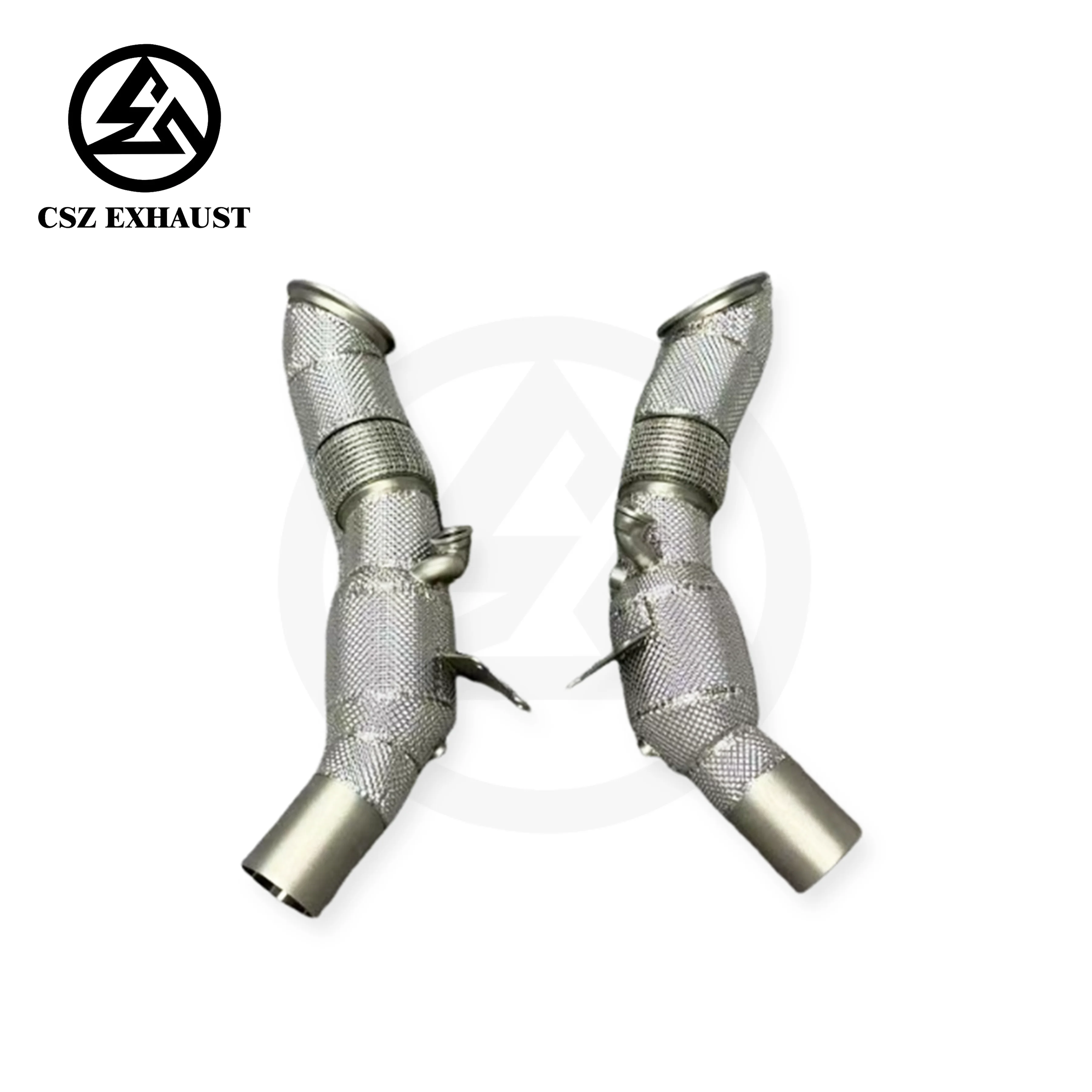 For Ferrari SF90 200 Cell High Performance Exhaust With Heat Shield Exhaust Pipes Catted Downpipe