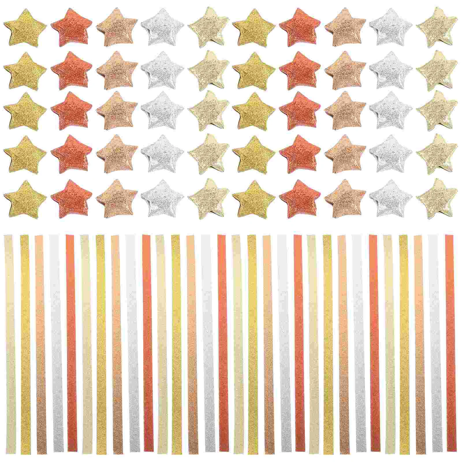 200 Pcs Origami Lucky Star Material Paper Glitter Papers Kids DIY for Children Crafts Flash Drilling