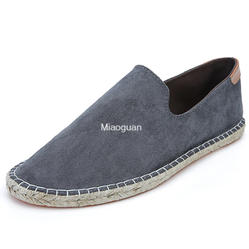 Espadrilles Voor Heren 2023 Herfst Nieuwe Linnen Klassieke Vrijetijdsschoenen Voor Heren Handgemaakte Weven Vissersschoenen Mode Flats Big Size 47