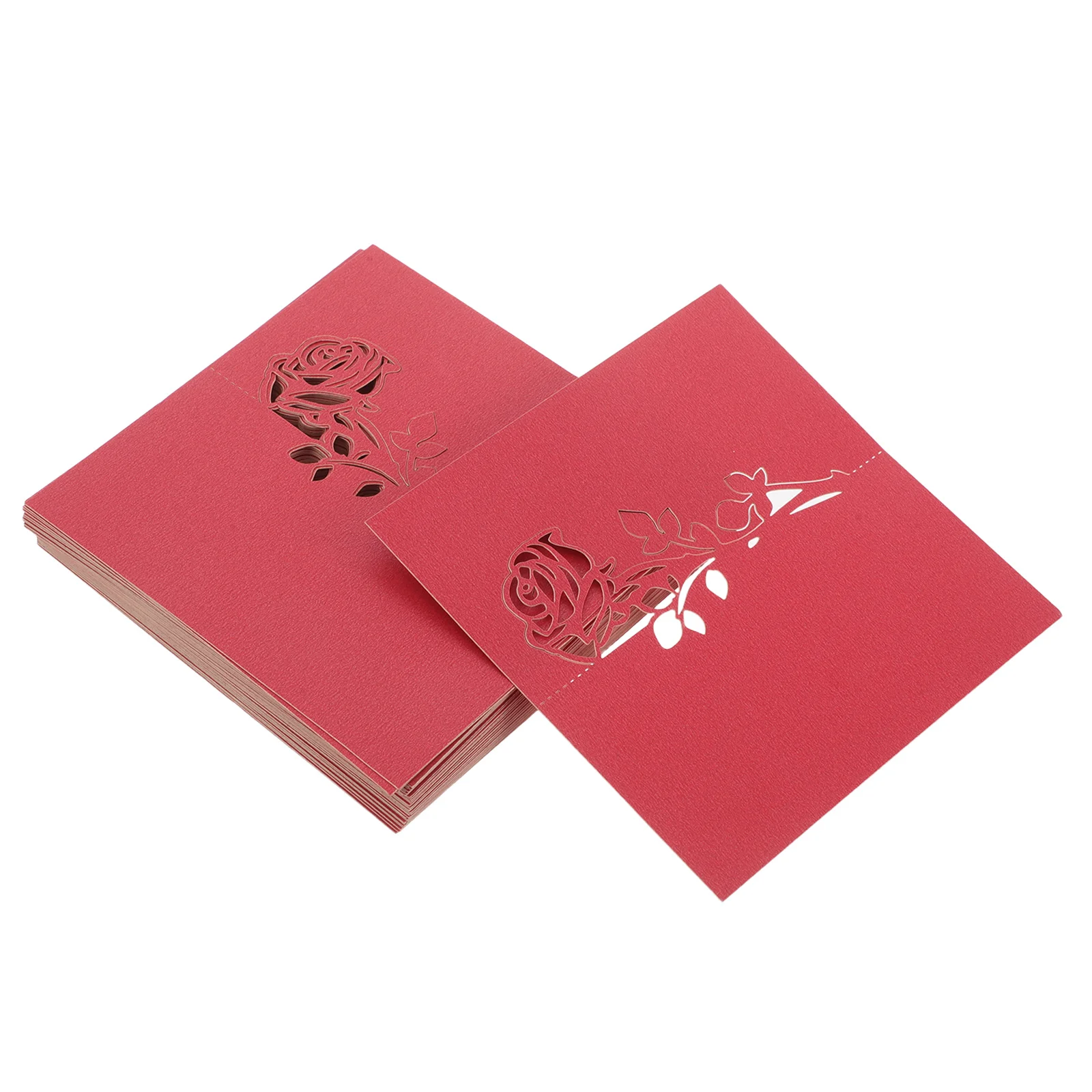 

50pcs Wedding Place Table Name 3D Rose Design Printable Writable For Wedding Reception Bridal Party Seating Invitation Cards