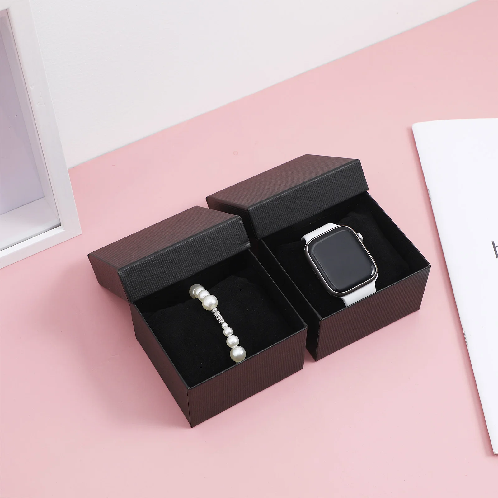 

3pcs Watch Gift Boxes Paper Jewelry Box For Men Women Bracelet Necklace Storage Birthday Anniversary Present Supplies