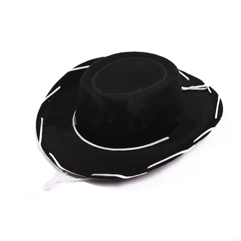 

Hipster String Design Felt Hat Western Cowboy Hat Cowgirl Hat Wide Brim Hat for Prom Party Decoration