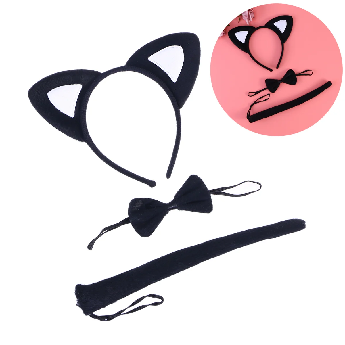 3 Pcs Catnap 어린이 코스프레 동물 귀 의상 의류 고양이를위한 꼬리 미스 치료