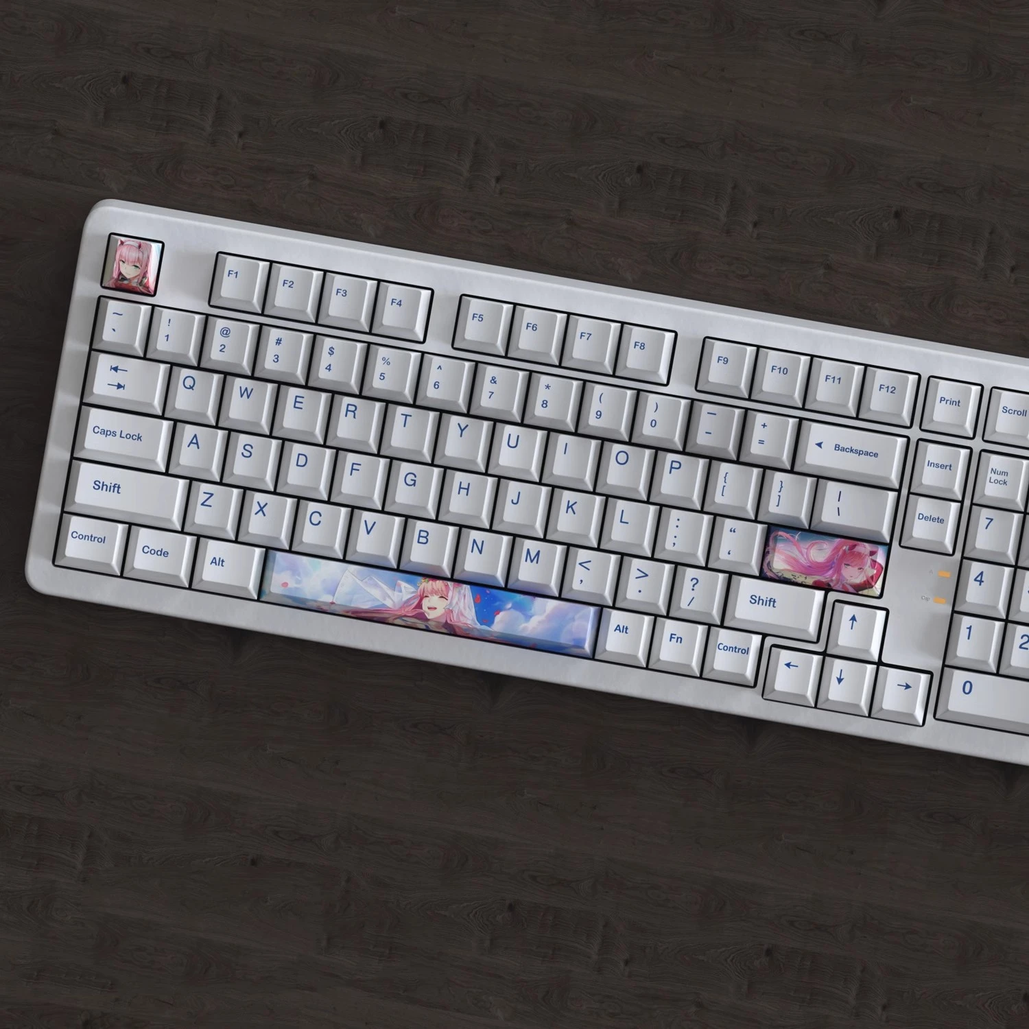 1 Set DARLING in the FRANXX Keycaps 6.25U Space Bar ESC 2.25U Enter Keycaps PBT Dye Subbed Anime Cartoon Keycap Cherry Profile