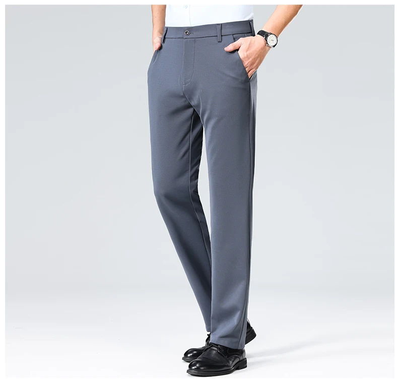 29-42 männer Sommer Dünne Mode Business Casual Anzug Hosen Lange Hosen männer Elastische Gerade Hülse Formale hosen Plus Größe – Detail 21