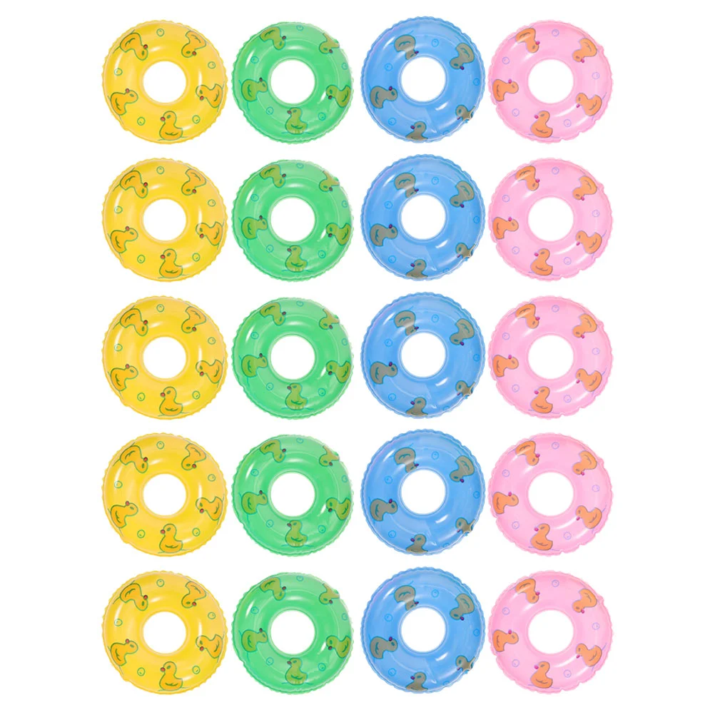 20 Pcs Pool Inflatable Swimming Ring Mini Ducks Children Miniature Decorate Pp Baby Girl Toy
