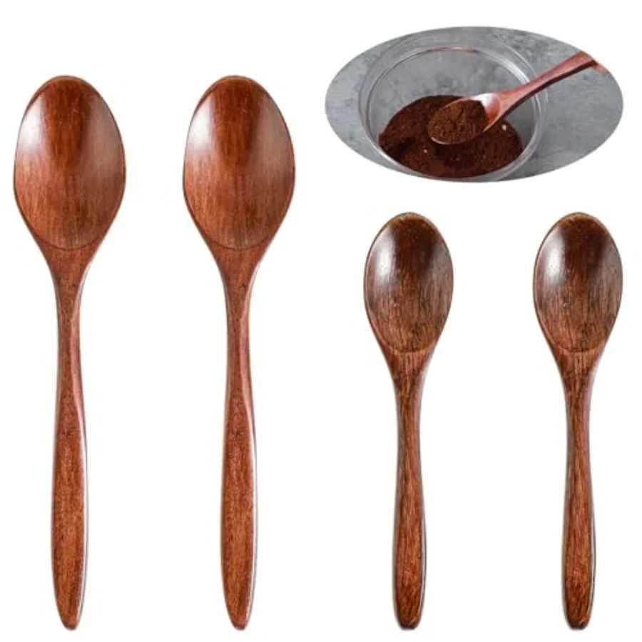 

Small Wooden Spoons for Eating Wooden Spoons for Honey Coffee Stirring Tea Sugar Condiment Soup Rice Mixing Stirring Wood Kore