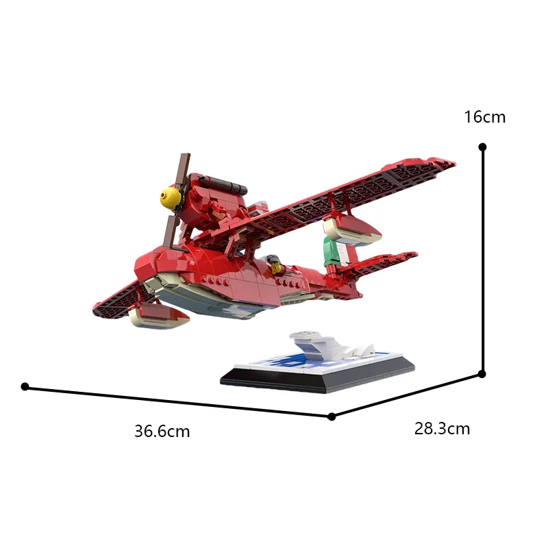 Anime Series Rossoed Red Pig Seaplane Savoia S‧21 Flogore Building Block Macchi M.33 Aircraft Toys Assembly Model Puzzle Kids