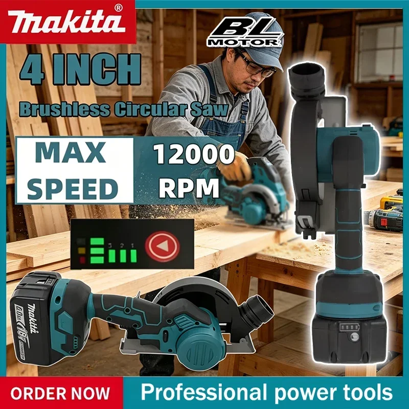Makita 4-Zoll-Winkelschleifer, bürstenlos, 3 Geschwindigkeitsstufen, Metallschleifer, kabelloses Mini-Trennwerkzeug, Hochleistungswerkzeug für 18-V-Akku