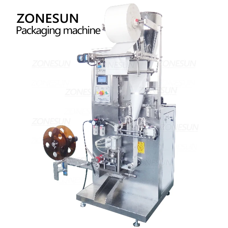 ZONESUN Automatic Teabag Packaging Machine Granule Powder Tea Leaves Coffee Beans Filling and Sealing Production Line ZS-GPT1