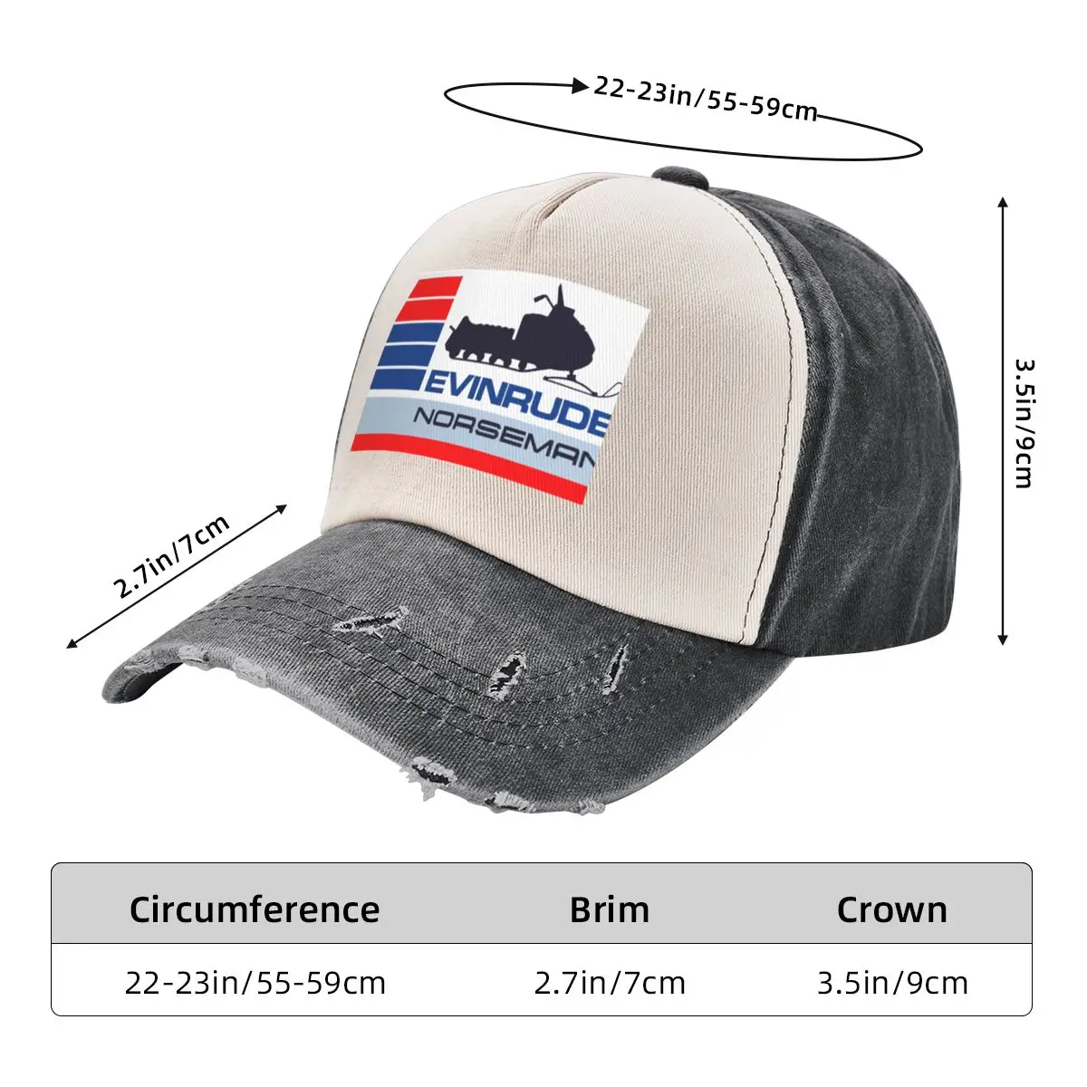 Evinrude Norseman Snowmobiles Baseball Cap Fishing cap Snap Back Hat Men Caps Women's image 6