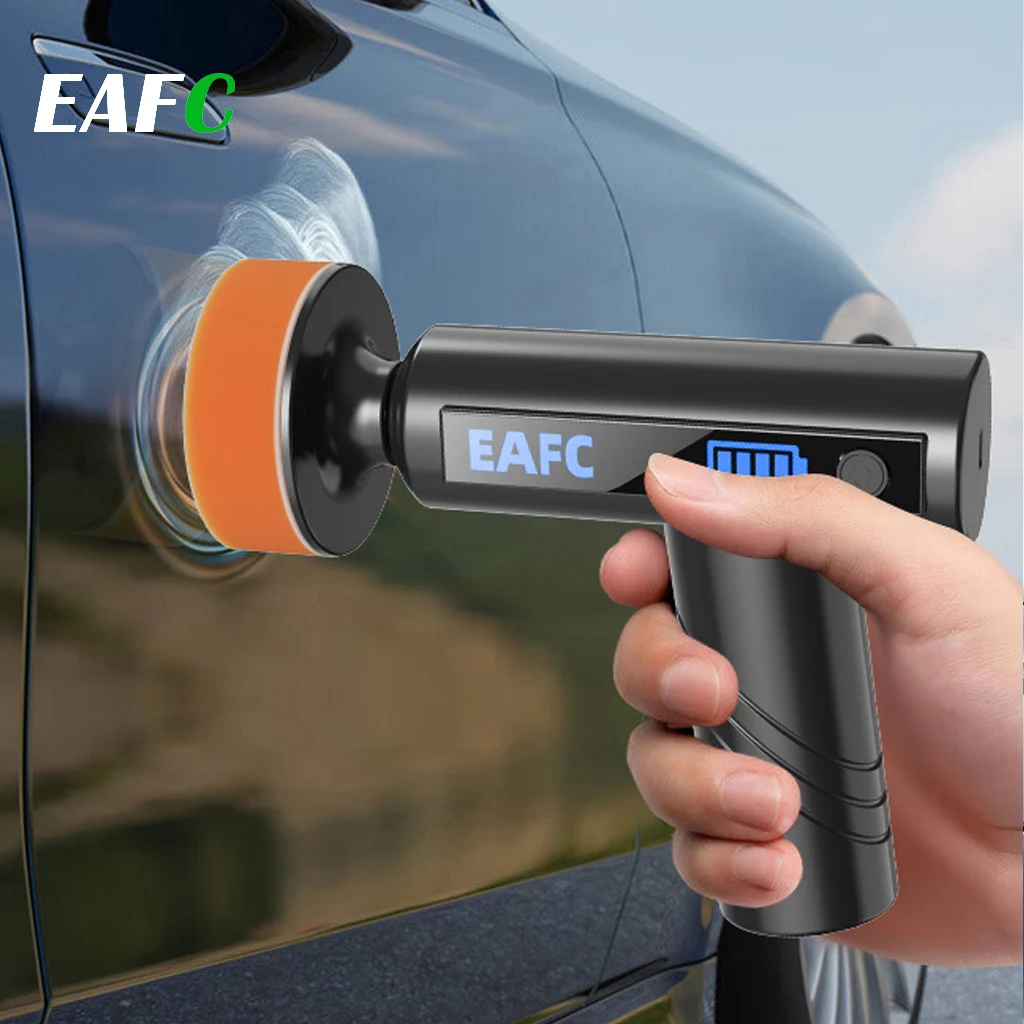 Pulidora Inalámbrica para Coche, Herramienta Eléctrica Portátil para Pulir y Encerar, para Limpieza de Carrocería, Reparación de Arañazos, Eliminación de Remolinos y Pulido