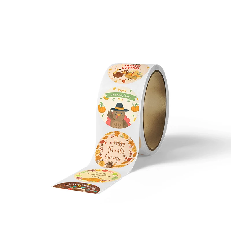 Thanksgiving Day Theme Seal Labels Stickers Merry Christmas Stickers For DIY Gift Baking Package Envelope Stationery Decor
