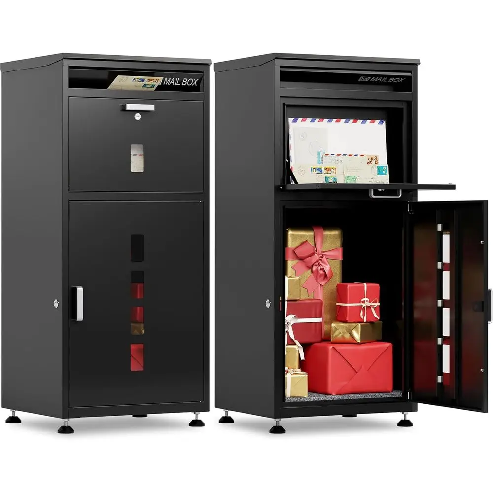 

Oversized Parcel Drop Box, 42 High, with Anti-Theft Mail Slot, Secure Outdoor Mailbox, Waterproof, Adjustable Feet, Delivery Sig