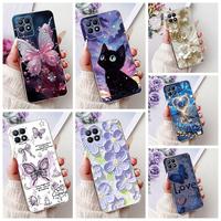 Luxury Butterfly For Realme 8i Case RMX3151 Simple Solid Protector Shockproof For Realme 8i Narzo 50 Narzo50 Soft Silicone Cover