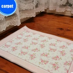 French Retro Carpet Pink Cute Home Door Porch Floor Mat Dusting Footmat Romantic Soft Pattern Rugs Classical Decor Floormat
