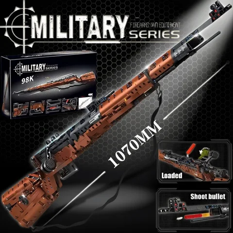 World War II Military Series 1206 Kar98k Rifle Model Assembly Block Set Toy Boy Children's Festival Gift
