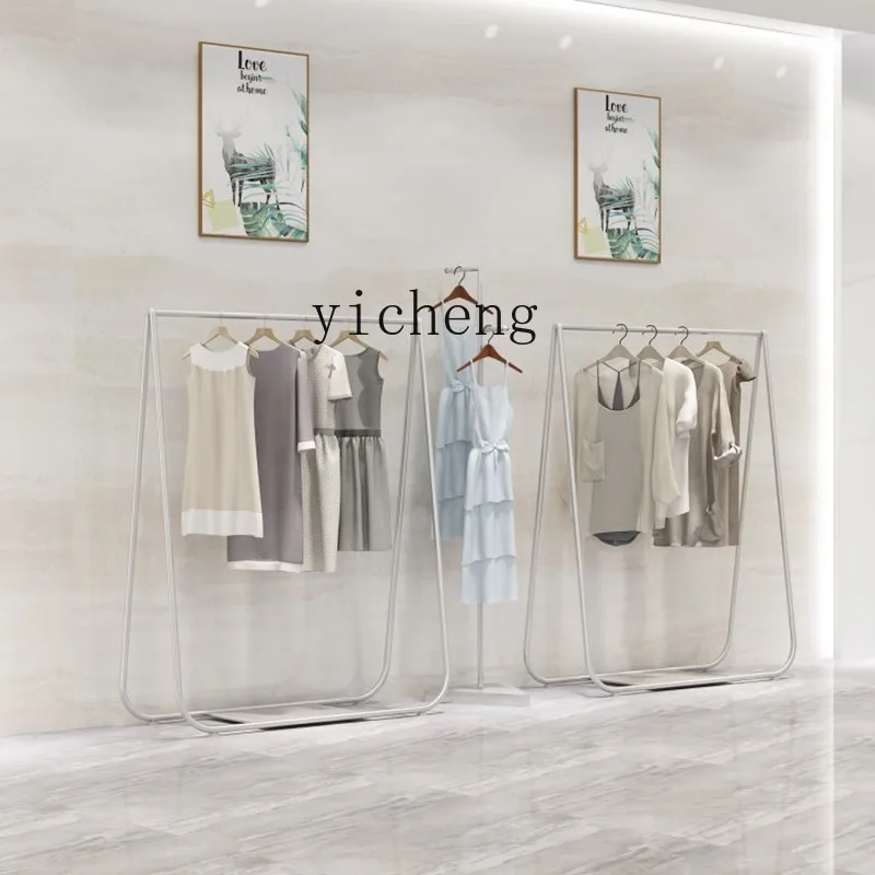 

ZK Iron Art Light Luxury Clothing Store Display Rack Men's and Women's Simple Window Hanging Clothes Rack Floor-standing