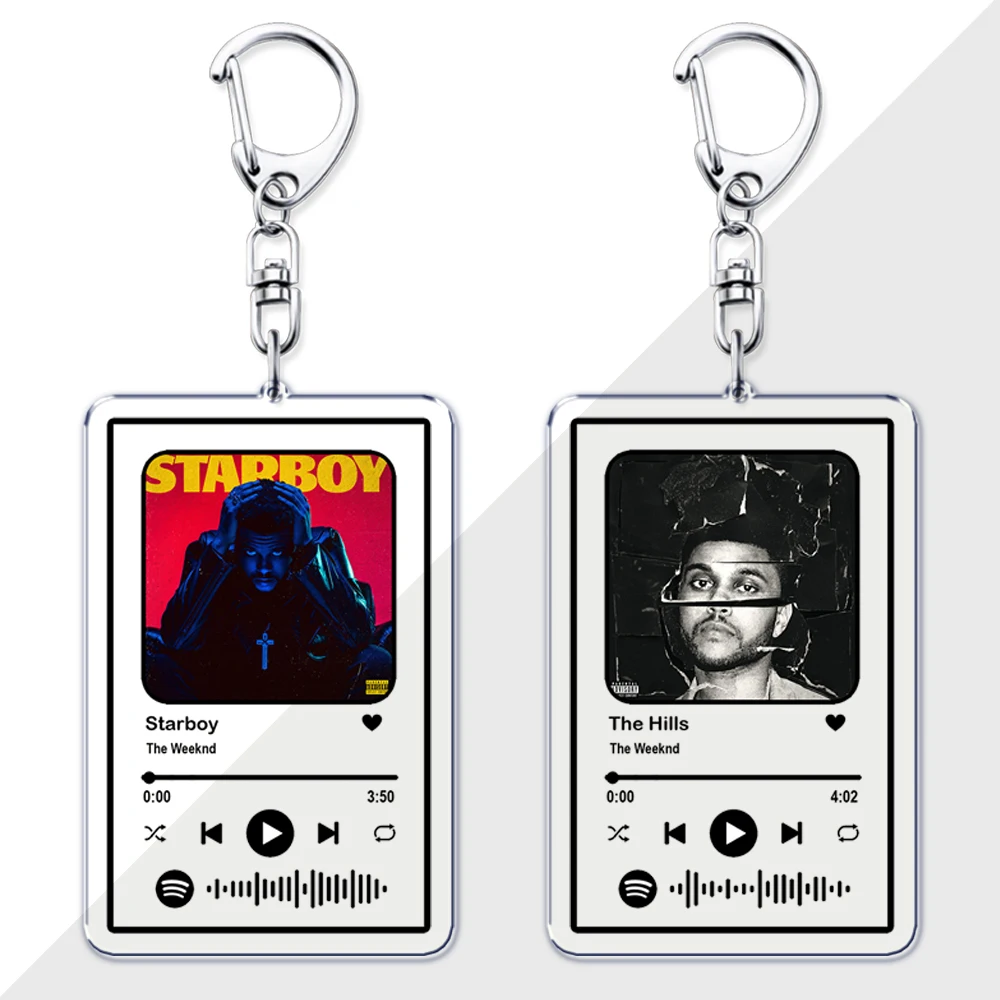 The Weeknd Music Keychain for Women Accessories Kid Music Starboy Blinding Lights Die for You The Hills Keying Jewelry Fans Gift