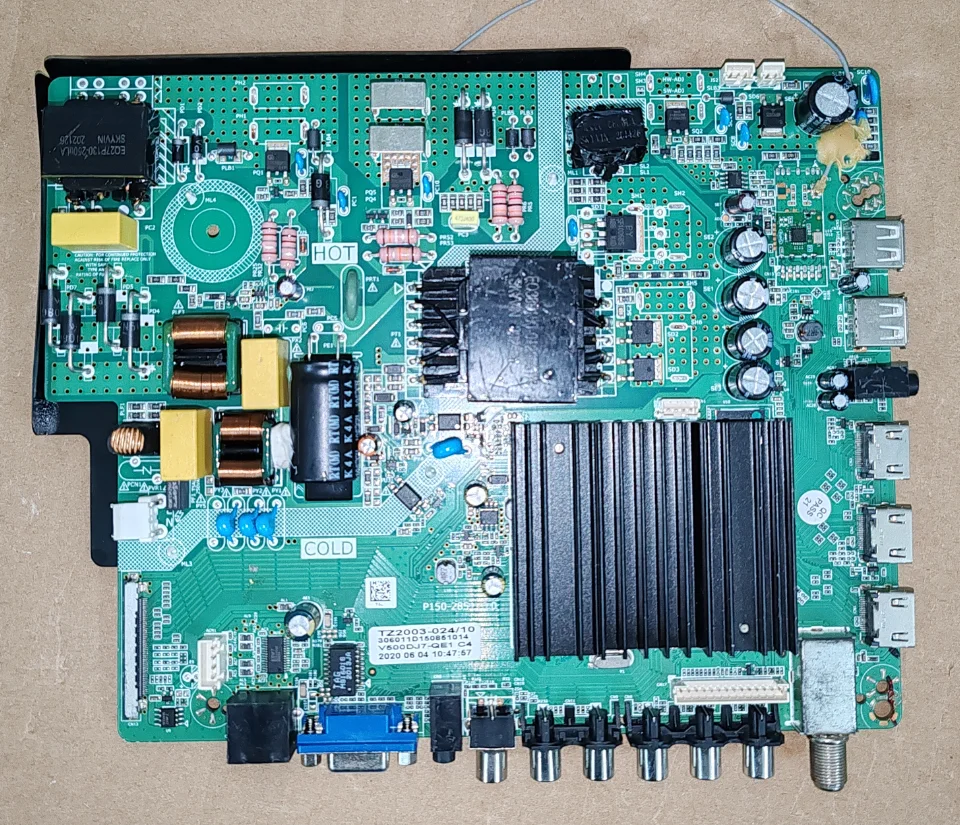 

P150-2851V6.0 Physical photo of 4K wifi network TV motherboard for 108--123v 600ma 1.5G+8G v500dj7-qe1