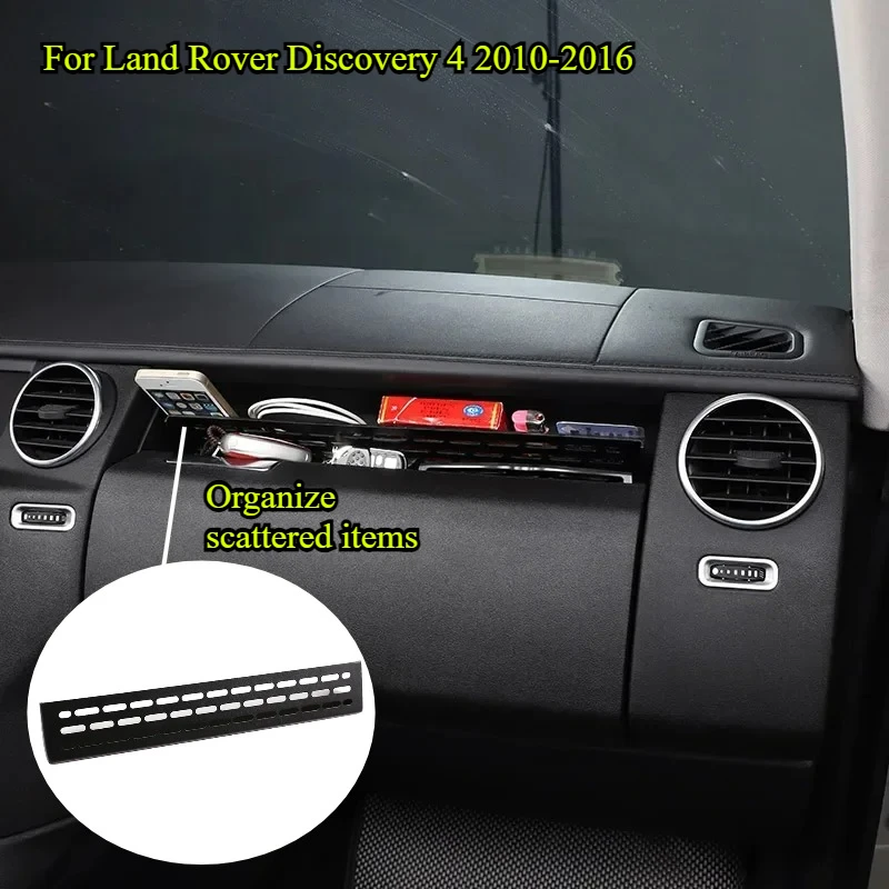 

For Land Rover Discovery 4 2010-2016 Aluminum Alloy Black Car Co-pilot Glove Box Storage Partition Space Tidying Car Accessories